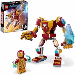 LEGO Marvel Armatura Mech Iron Man, Mattoncini Creativi con Action Figure Avengers, Giocattoli per Bambini dai 7 Anni, 76203