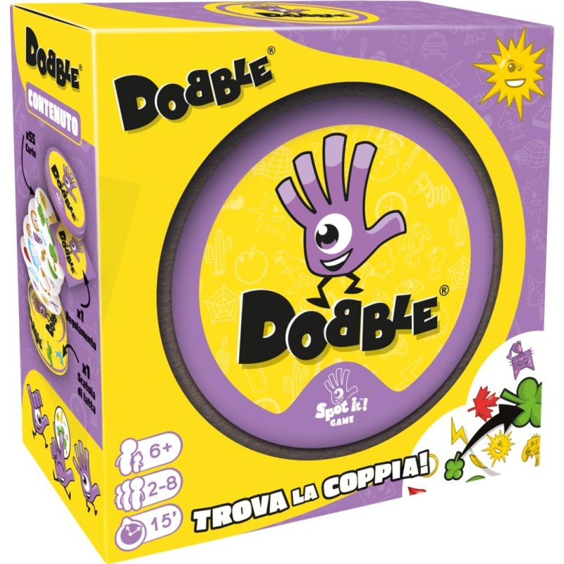 Asmodee - Dobble, Eco-Sleeve, Divertente Gioco da Tavolo per Tutta la Famiglia, 2-8 Giocatori, 6+ Anni, Edizione in Italiano