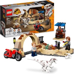 LEGO Jurassic World Atrociraptor: Inseguimento sulla Moto, Include 2 Minifigure e un Dinosauro Giocattolo, Giochi per Bambini da