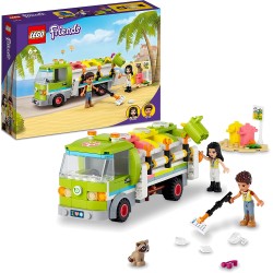 LEGO Friends Camion Riciclaggio Rifiuti, con Mini Bambolina Emma, Set Costruzioni Nettezza Urbana Giocattolo, Giochi per Bambini