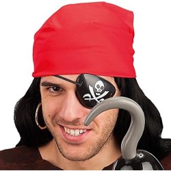 Carnival Toys - Benda Pirata Nera in Plastica con Teschio Bianco, 05190