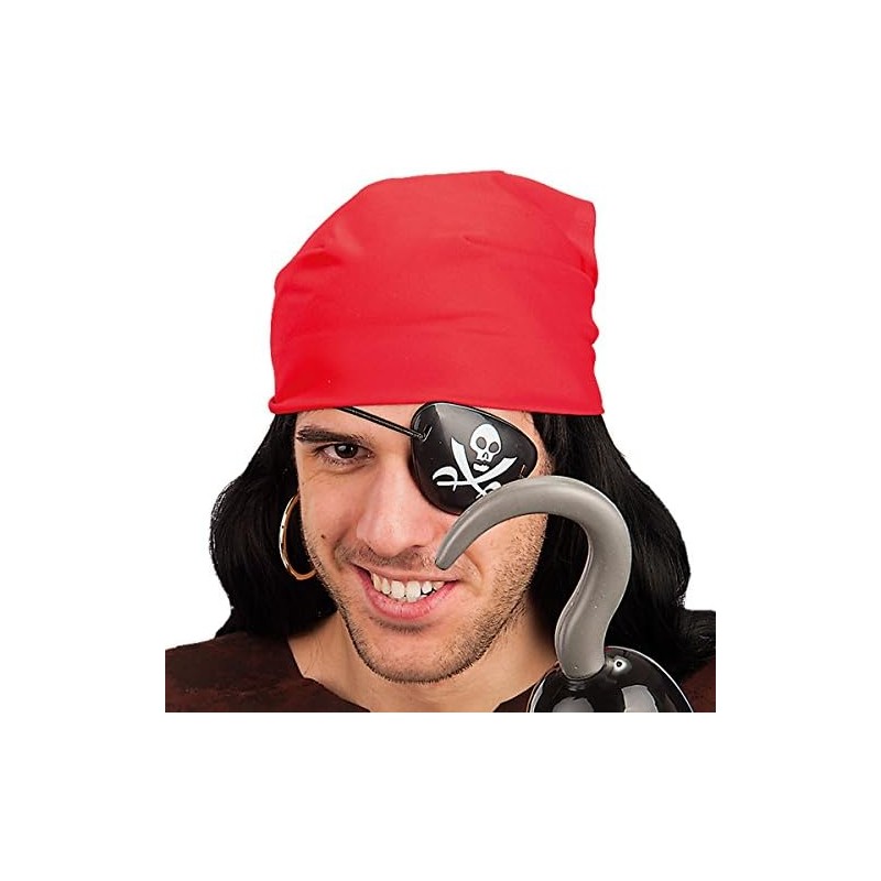 Carnival Toys - Benda Pirata Nera in Plastica con Teschio Bianco, 05190