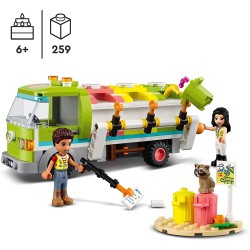 LEGO Friends Camion Riciclaggio Rifiuti, con Mini Bambolina Emma, Set Costruzioni Nettezza Urbana Giocattolo, Giochi per Bambini