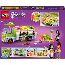 LEGO Friends Camion Riciclaggio Rifiuti, con Mini Bambolina Emma, Set Costruzioni Nettezza Urbana Giocattolo, Giochi per Bambini