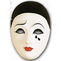 Carnival Toys - Maschera Pierrot Adulto Taglia Unica in Plastica, 00056