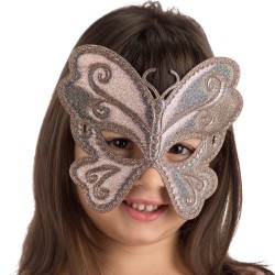 Carnival Toys - Maschera Farfalla Bimba in Tessuto Metallizzato, colori assortiti, in busta, 01791