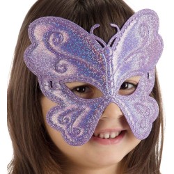 Carnival Toys - Maschera Farfalla Bimba in Tessuto Metallizzato, colori assortiti, in busta, 01791