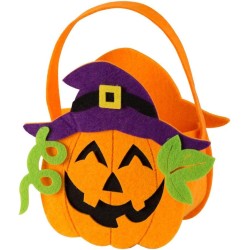 Carnival Toys - Borsina Zucca Feltro "Halloween Dolcetto o Scherzetto" con Cappello cm. 21 x 16 circa, 09200