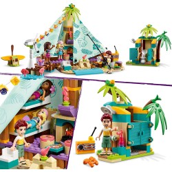 LEGO Friends Glamping sulla Spiaggia, Giocattoli per Bambini e Bambine di 6 Anni con 3 Mini Bamboline e Accessori, 41700