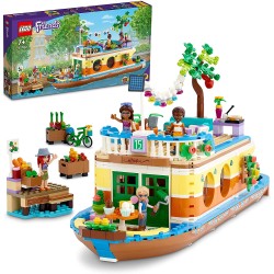 LEGO Friends Casa Galleggiante sul Canale, Giochi per Bambini di 7 Anni con Giardino, 4 Mini Bamboline e Animali, 41702