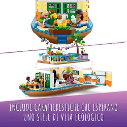 LEGO Friends Casa Galleggiante sul Canale, Giochi per Bambini di 7 Anni con Giardino, 4 Mini Bamboline e Animali, 41702