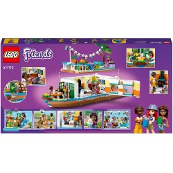 LEGO Friends Casa Galleggiante sul Canale, Giochi per Bambini di 7 Anni con Giardino, 4 Mini Bamboline e Animali, 41702