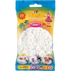 Hama - Bustina Perline 1000 Pezzi, Colore: Bianco - AMA207-01