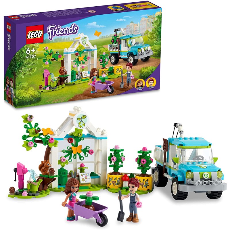 LEGO Friends Veicolo Pianta-Alberi, Set Ispirato alla Natura con Giardino, Auto e Animali, per Bambini di 6 Anni, 41707