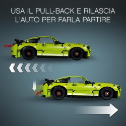 LEGO Technic Ford Mustang Shelby GT500, Modellino Auto da Costruire, Macchina Giocattolo, con App AR, 42138