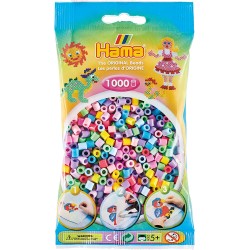 Hama - Bustina Perline, 1000 Pezzi, Colore: Misto pastello - AMA207-50