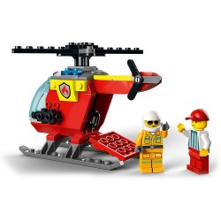 LEGO City Fire Elicottero Antincendio, con 2 Minifigure e Base Starter Brick, Giocattolo per Bambini di 4 Anni, 60318