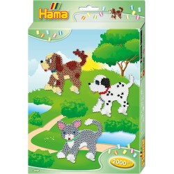 Hama - Scatola Cane e Gatto - 2000 perline e 2 placche - Perle da stiro - AMA3449