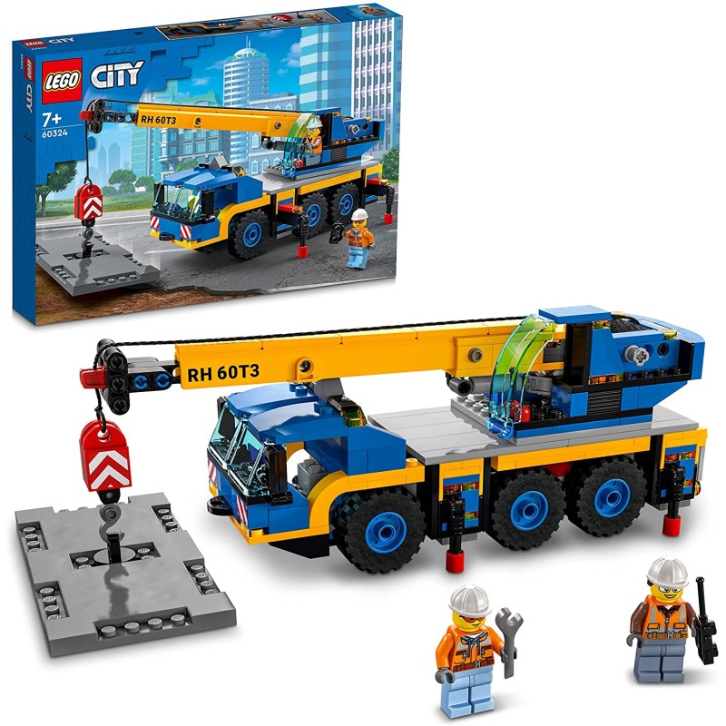 LEGO City Great Vehicles Gru Mobile, Veicoli da Cantiere, Camion Giocattolo, Giochi per Bambini dai 7 Anni in su, 60324