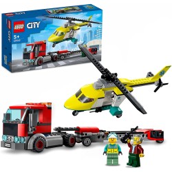 LEGO City Great Vehicles Trasportatore di Elicotteri di Salvataggio, Camion Giocattolo, Giochi per Bambini di 5 Anni, 60343