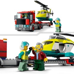 LEGO City Great Vehicles Trasportatore di Elicotteri di Salvataggio, Camion Giocattolo, Giochi per Bambini di 5 Anni, 60343