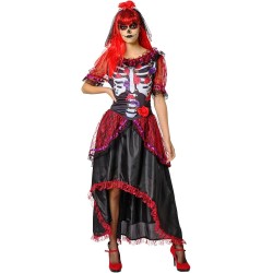 Rubies - Costume Le Catrina per donne, Vestito stampato e fascia