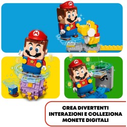 LEGO Super Mario Spiaggia del Ricciospino Gigante - Pack di Espansione, Giocattolo con Yoshi e Delfino, Regalo 7 Anni, 71400