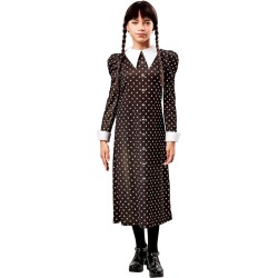 Rubies - Costume Wednesday Addams Divisa Scolastica per ragazze, vestito stampato con collo, Taglia XL (14/16 anni)