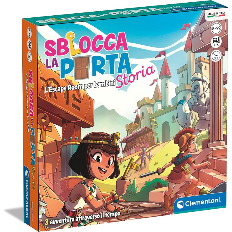 Clementoni - Sblocca la Porta Storia Tavolo Escape Room Bambini 8 Anni, Gioco di società - CL16775