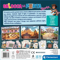 Clementoni - Sblocca la Porta Storia Tavolo Escape Room Bambini 8 Anni, Gioco di società - CL16775