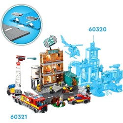 LEGO City Fire Vigili del Fuoco, Edificio con Fiamme, Camion dei Pompieri Giocattolo, Giochi per Bambini di 7 Anni, 60321