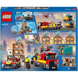 LEGO City Fire Vigili del Fuoco, Edificio con Fiamme, Camion dei Pompieri Giocattolo, Giochi per Bambini di 7 Anni, 60321