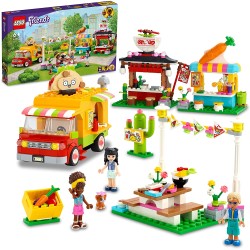 LEGO Friends Il Mercato dello Street Food, Include Camion dei Tacos e Bar dei Frullati, Giochi per Bambini dai 6 Anni, 41701