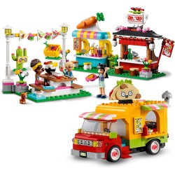 LEGO Friends Il Mercato dello Street Food, Include Camion dei Tacos e Bar dei Frullati, Giochi per Bambini dai 6 Anni, 41701