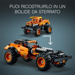 LEGO Technic Monster Jam El Toro Loco, Set 2 in 1 Camion e Macchina Giocattolo, per Bambini di 7 Anni, 42135