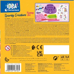 Clementoni - Idea-Sparkly Creations-Fantasy Painting, Diamond Art, Kit Arte, Laboratorio Gemme, Gioco Creativo Bambini 7 Anni, C