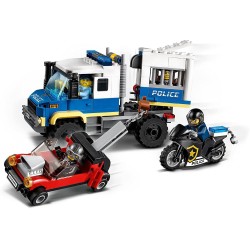 LEGO City Trasporto dei Prigionieri della Polizia, Camion Giocattolo con Moto, Auto, 4 Minifigure, Snake Rattler e Clara La Crim