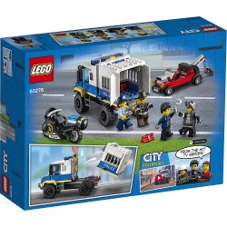 LEGO City Trasporto dei Prigionieri della Polizia, Camion Giocattolo con Moto, Auto, 4 Minifigure, Snake Rattler e Clara La Crim