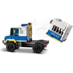 LEGO City Trasporto dei Prigionieri della Polizia, Camion Giocattolo con Moto, Auto, 4 Minifigure, Snake Rattler e Clara La Crim