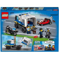 LEGO City Trasporto dei Prigionieri della Polizia, Camion Giocattolo con Moto, Auto, 4 Minifigure, Snake Rattler e Clara La Crim