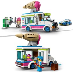 LEGO City Police Il Furgone dei Gelati e l Inseguimento della Polizia, Set per Bambini di 5 Anni, Camion Giocattolo, 60314