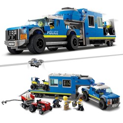 LEGO City Police Camion Centro di Comando della Polizia, ATV, Drone, 4 Minifigure e Trattore Giocattolo, Idea Regalo, 60315