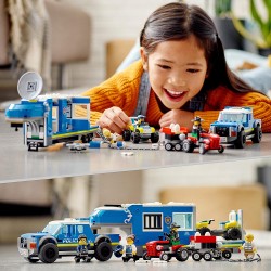 LEGO City Police Camion Centro di Comando della Polizia, ATV, Drone, 4 Minifigure e Trattore Giocattolo, Idea Regalo, 60315