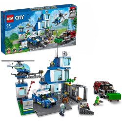 LEGO City Police Stazione di Polizia, con Camion della Spazzatura ed Elicottero Giocattolo, per Bambini di 6 Anni, 60316