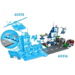 LEGO City Police Stazione di Polizia, con Camion della Spazzatura ed Elicottero Giocattolo, per Bambini di 6 Anni, 60316