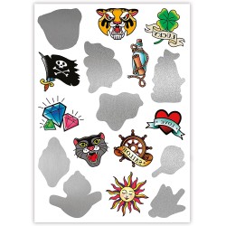 Clementoni - Crazy Chic - Mystery Tattoo - kit tatuaggi temporanei bambini, tattoo adesivi impermeabili, tattoo stickers - CL186