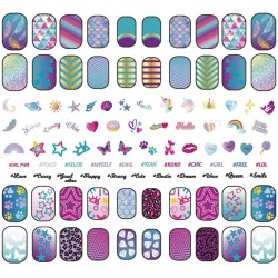 Clementoni - Crazy Chic - Shiny Nails - Kit finte, Set Bambina 6 Anni Decora Unghie Fluorescenti, Trousse smalti, Regalo per Man