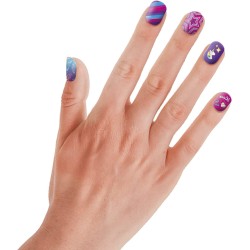 Clementoni - Crazy Chic - Shiny Nails - Kit finte, Set Bambina 6 Anni Decora Unghie Fluorescenti, Trousse smalti, Regalo per Man