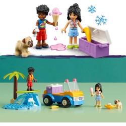 LEGO - Friends Divertimento sul Beach Buggy con Macchina Giocattolo, Tavola da Surf, Mini Bamboline, Delfino e Cane, 41725