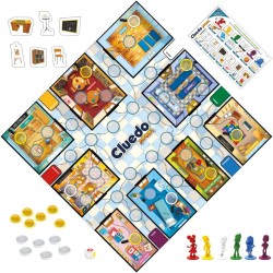 Hasbro Gaming Cluedo Junior, gioco in scatola, tabellone fronte-retro, 2 giochi in 1, gioco di mistero - F64191031